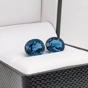 London Blue Topaz Loose Gemstone | 5x3mm - 12x10mm Oval Shape